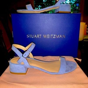 Stuart Weitzman suede Dancer Block sandal in periwinkle size 8.5